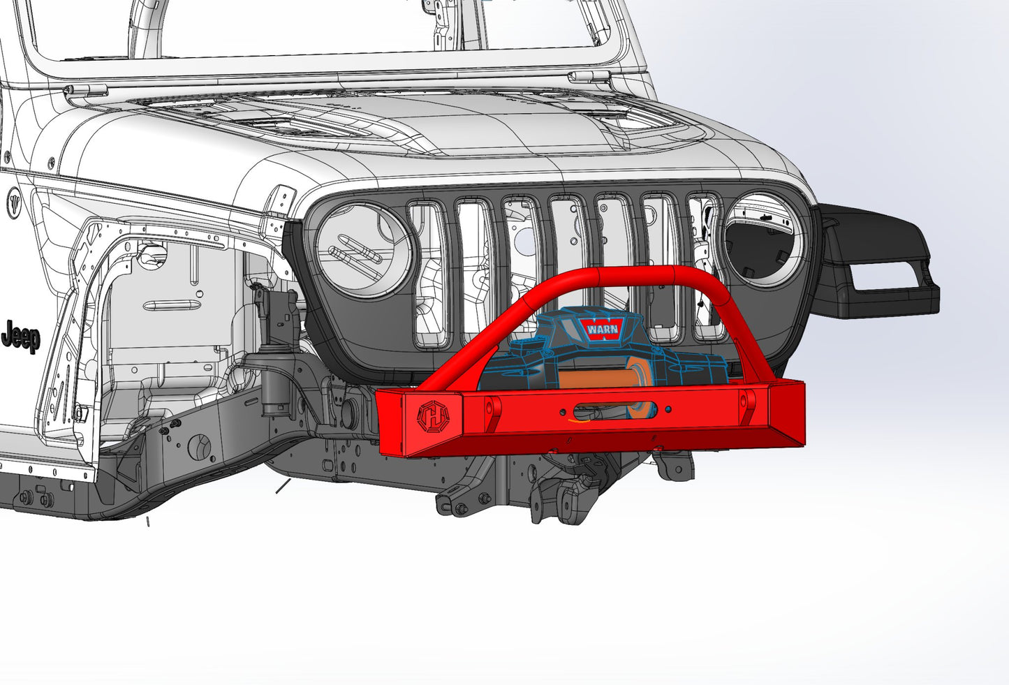 Bolt on Front Bumper for JK/JL/JT - Hepta MFG