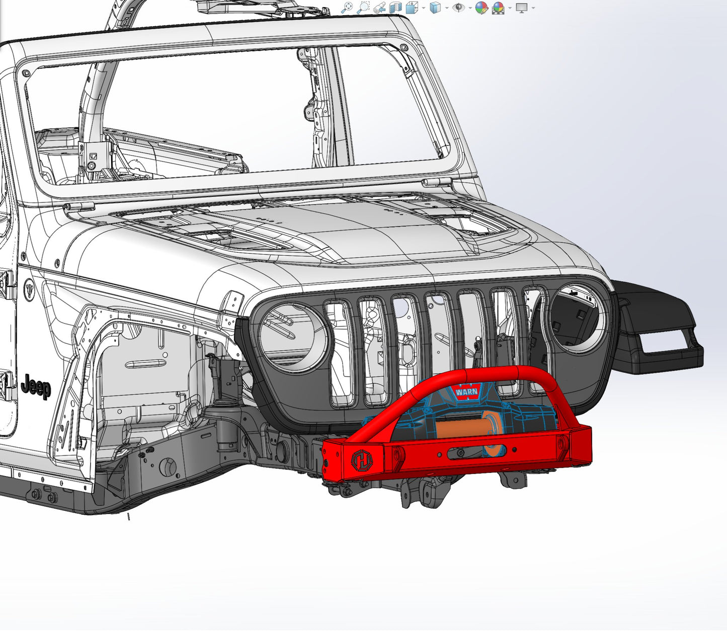 High Clearance Frame Chop front Bumper for JK/JL/JT - Hepta MFG