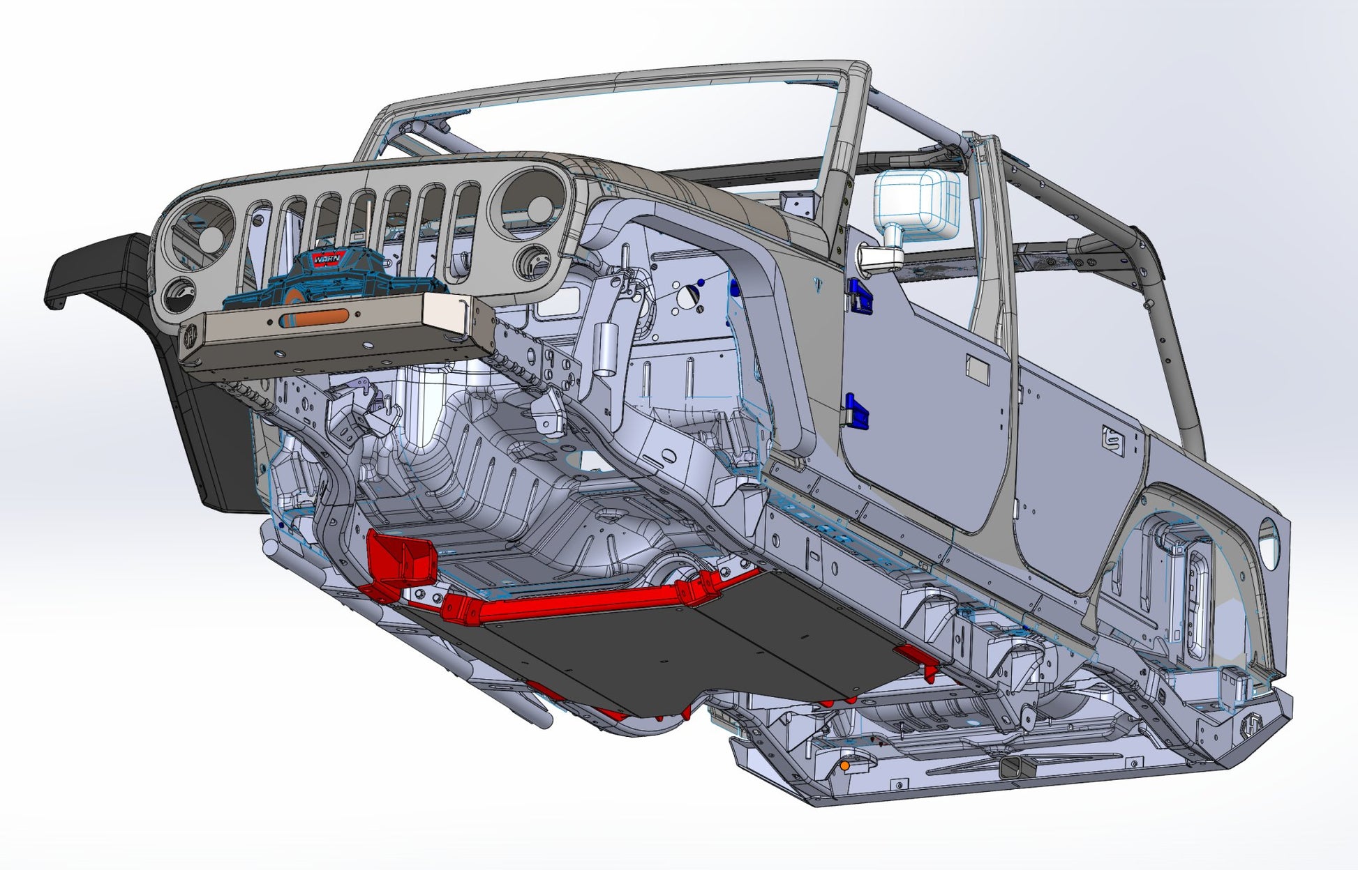 JKU 4 door double triangulated rear, 3 link front kit - Hepta MFG